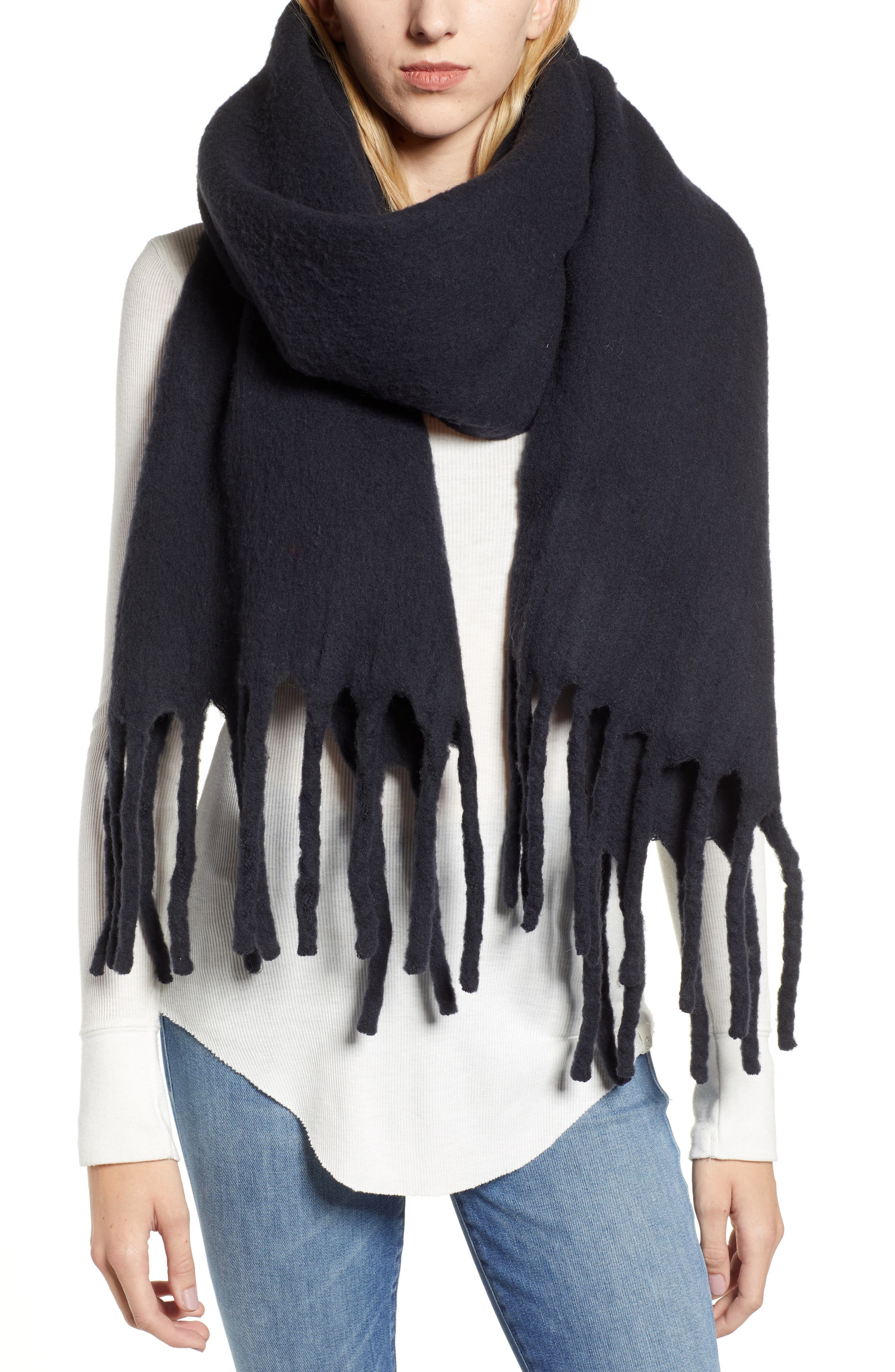 ALLSAINTS Solid Brushed Wool Blanket Scarf Nordstrom