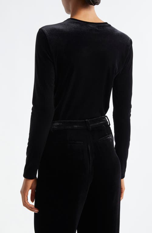 Shop L Agence L'agence Tess Long Sleeve Crewneck T-shirt In Black