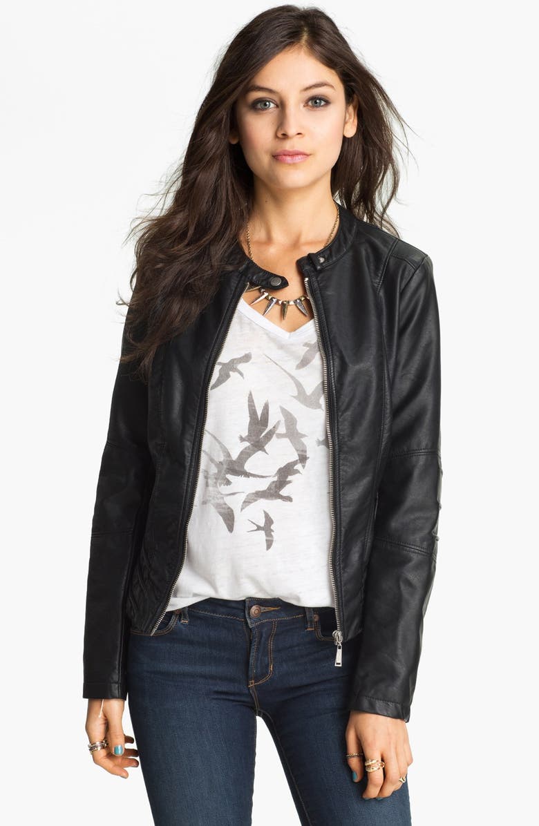Faux Leather Moto Jacket