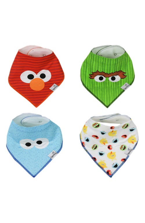 Shop Copper Pearl X Sesame Street Assorted 4-pack Bandana Bibs In Red