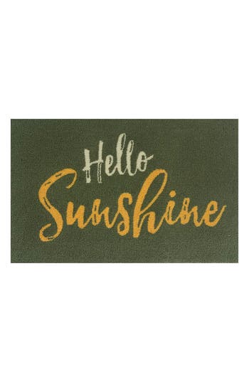 R16 Home Hello Sunshine Doormat In Fern Multi