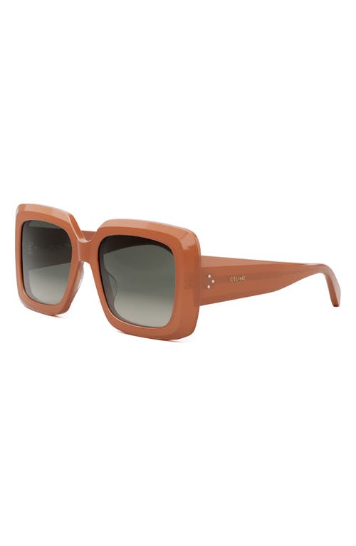 Shop Celine Bold 3 Dots Square Sunglasses In Shiny Orange/gradient Brown