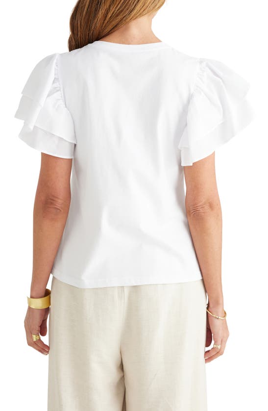 Shop Brave + True Brave+true Gigi Ruffle Sleeve Cotton Top In White