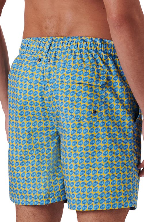 Shop Bugatchi Cosmo Print Swim Trunks In Sun