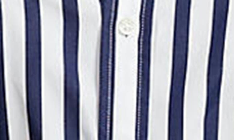 Shop Polo Ralph Lauren Stripe Long Sleeve Cotton Shirtdress In Navy/ White