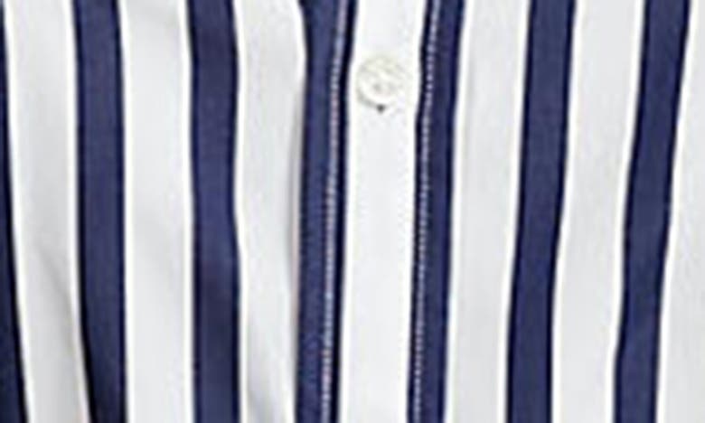 Polo Ralph Lauren Embroidered Poplin Shirt Dress With Belted Waist In Navy/ White