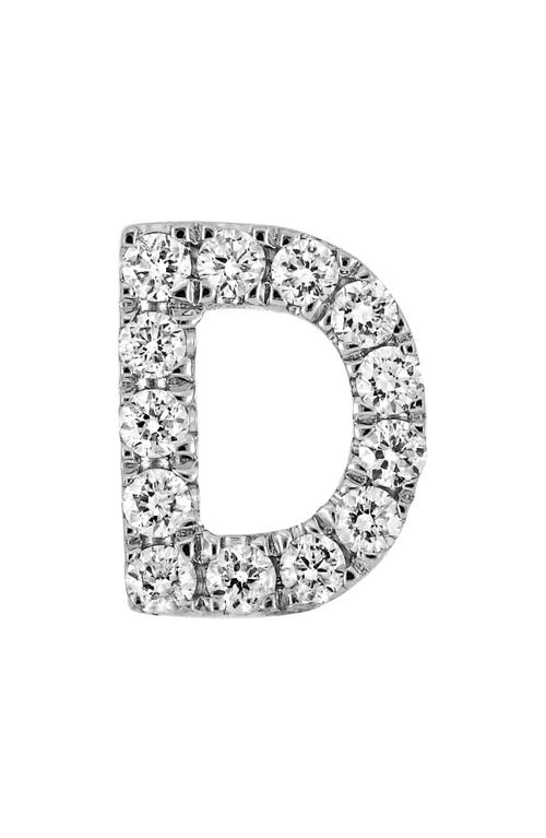 Bony Levy Single Initial Earring In White Gold/d