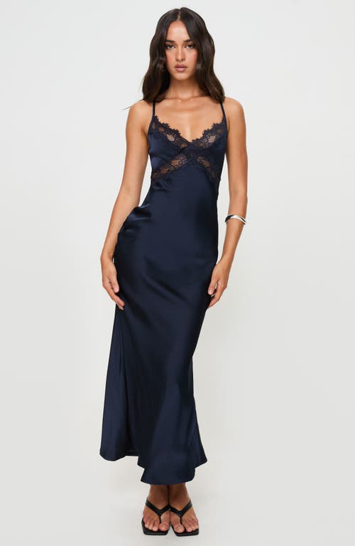 PRINCESS POLLY PRINCESS POLLY TREASURE LACE INSET BIAS CUT SATIN SLIPDRESS