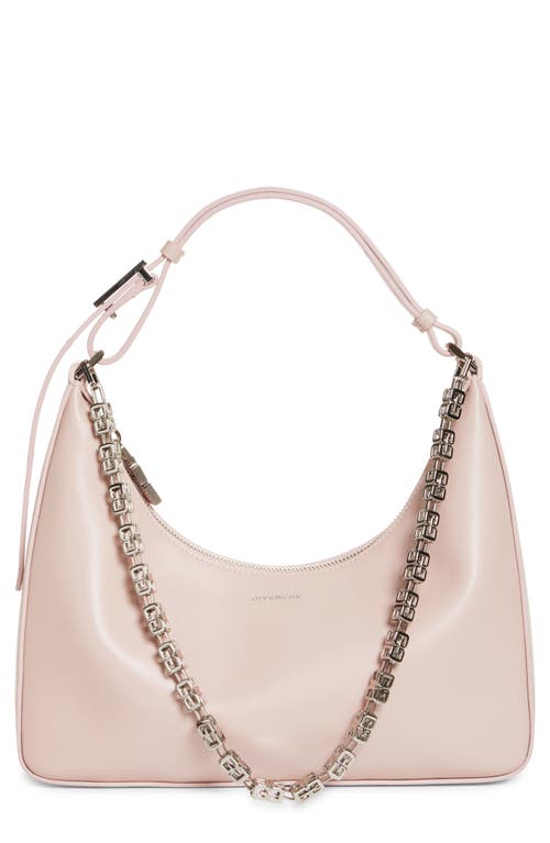 Givenchy Small Moon Cut Out Leather Hobo Bag in 682-Blush Pink