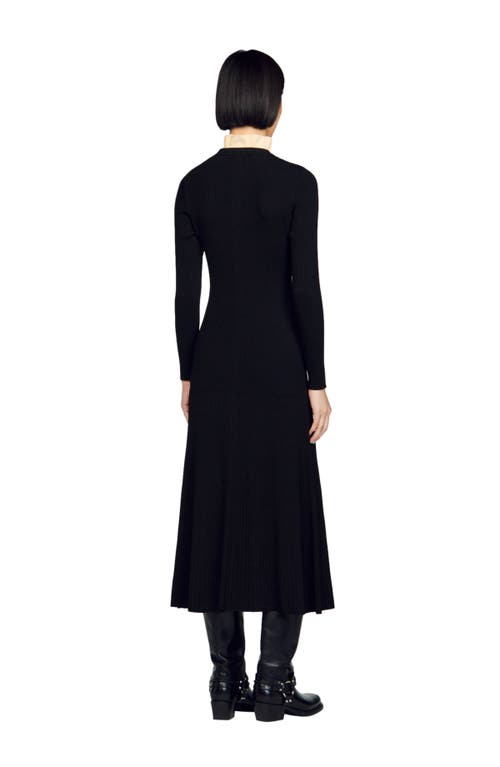 Shop Sandro Knit Maxi Dress In Black