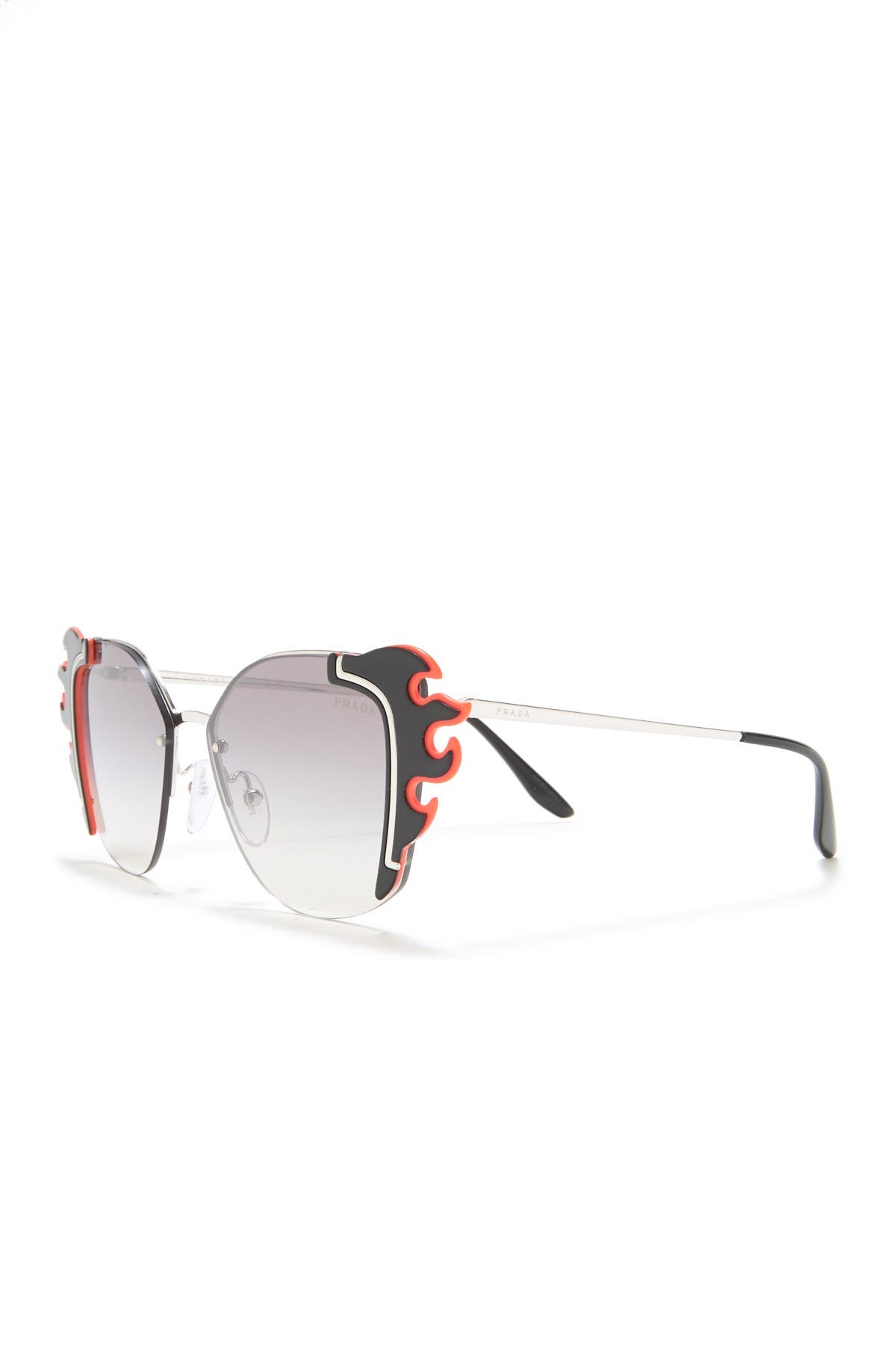 prada irregular 64mm cat eye sunglasses