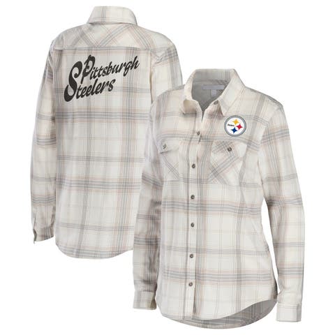 FOCO Boston Red Sox Women's Flannel Button-Up Long Sleeve Shirt - Navy