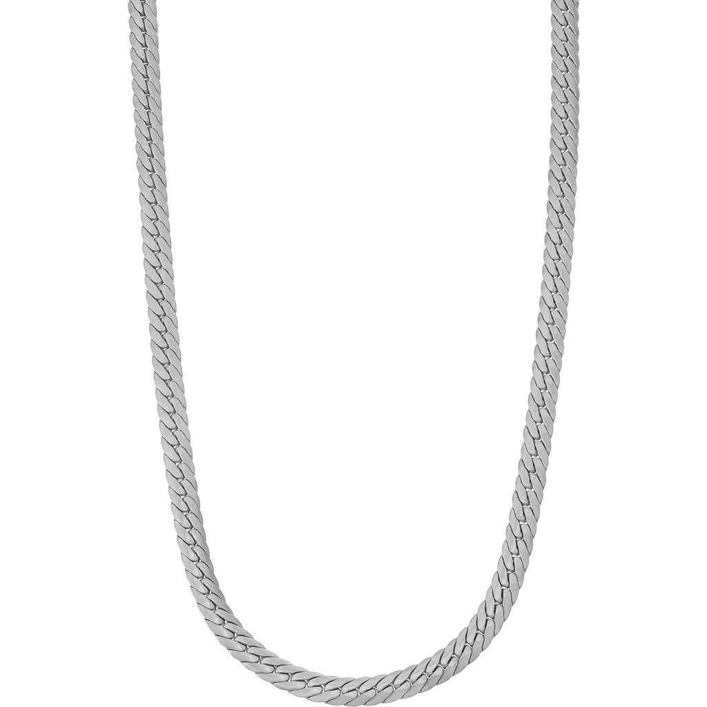 Fzn Sterling Silver Herringbone Chain Necklace In Metallic