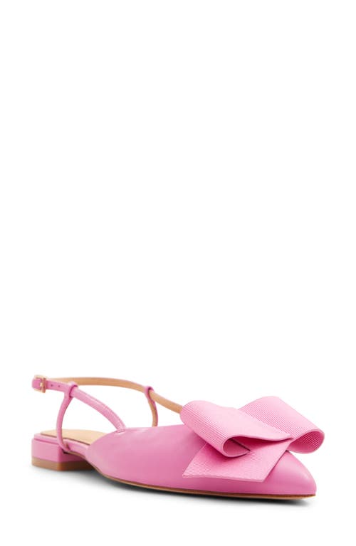 Emma Bow Slingback Pointed Toe Flat in Bright Pink