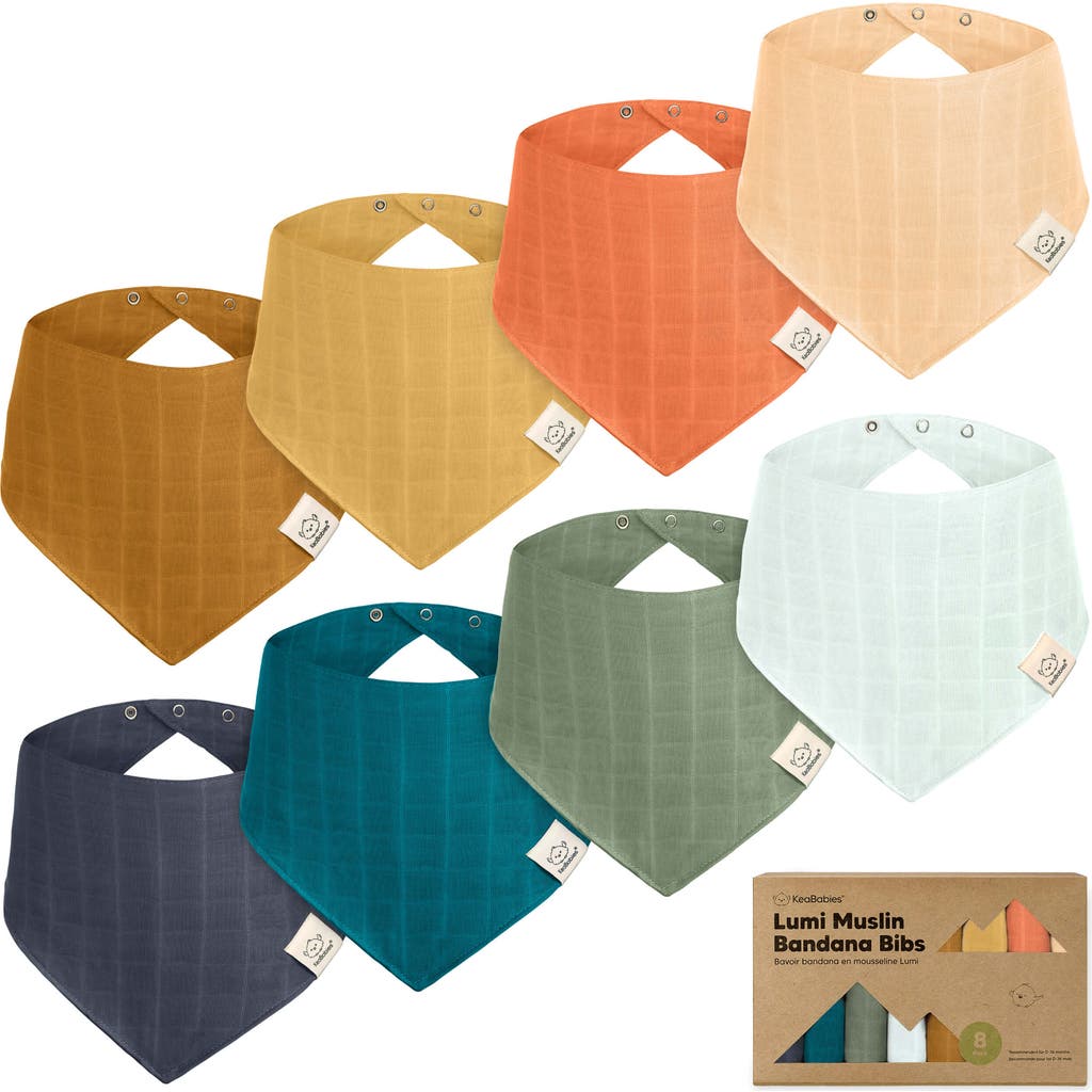 Keababies 8-pack Lumi Muslin Bandana Bibs In Eclipse