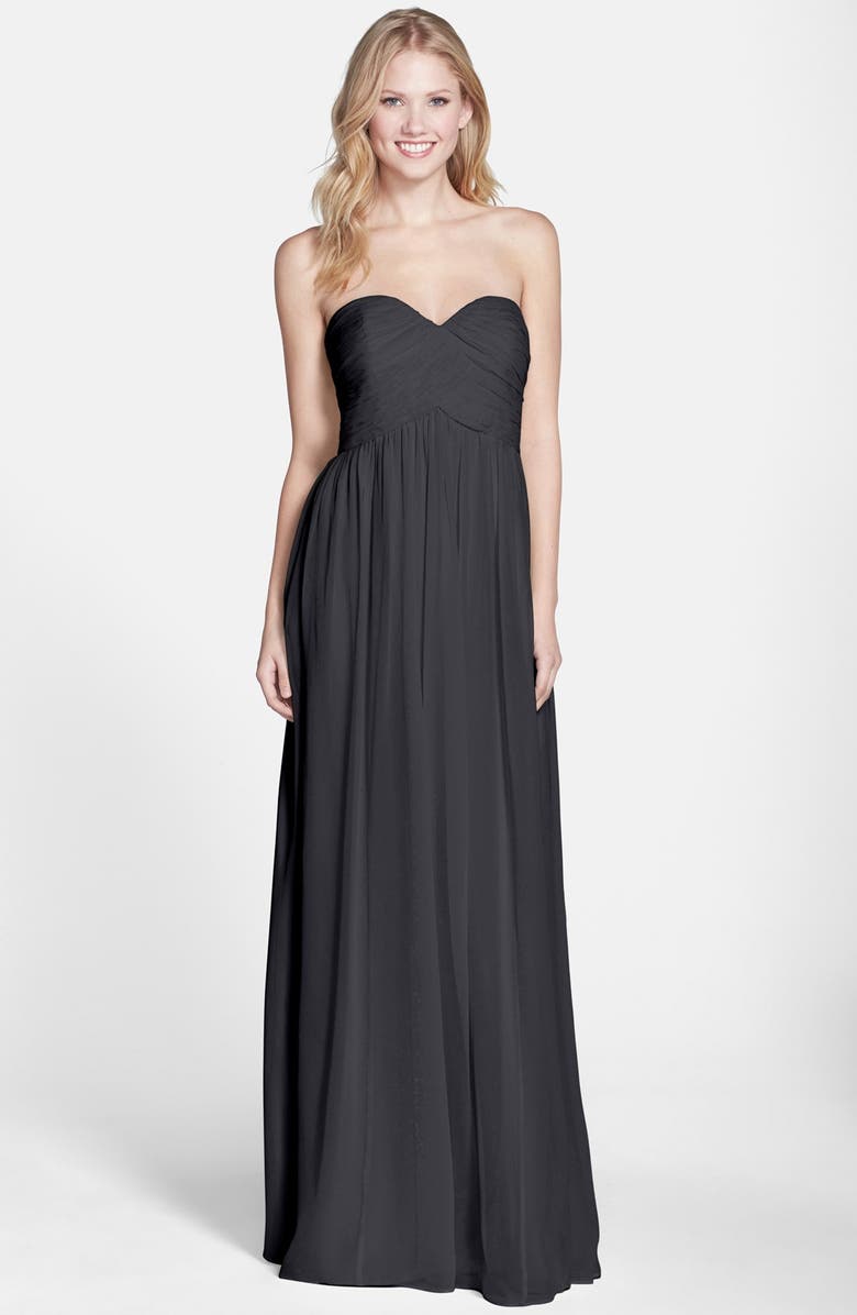 Donna Morgan 'Laura' Strapless Ruched Chiffon Gown | Nordstrom