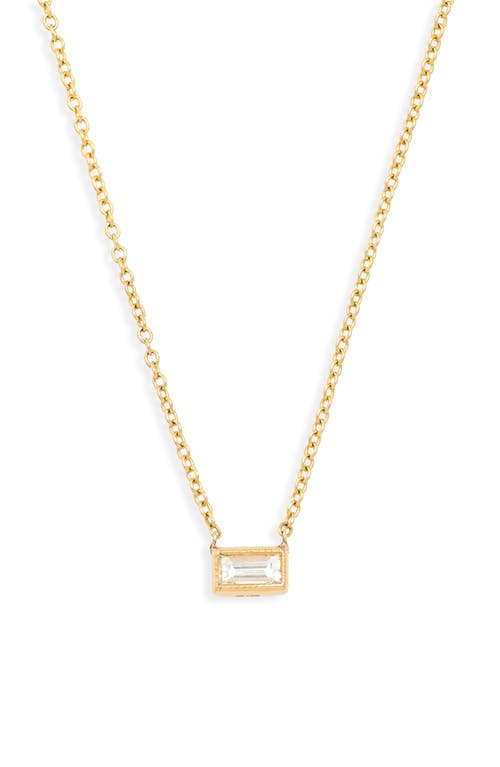 Sethi Couture Diamond Bezel Pendant Necklace in Yellow Gold at Nordstrom, Size 18