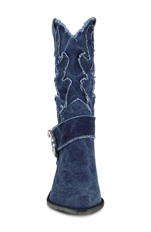 Shop Zigi Neguiver Western Boot In Blue Denim