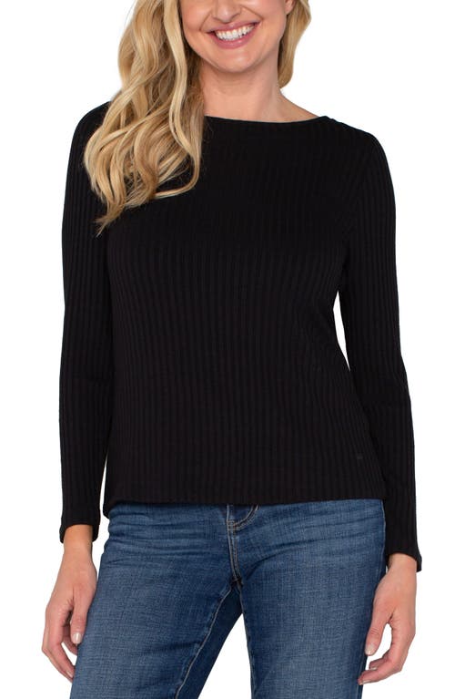 Shop Liverpool Los Angeles Rib Boat Neck Top In Black