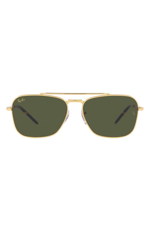 Ray Ban Ray-ban New Caravan 58mm Square Sunglasses In Legend Gold/green