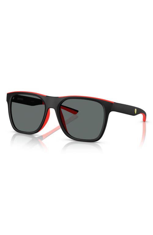 Shop Scuderia Ferrari 57mm Square Sunglasses In Matte Black