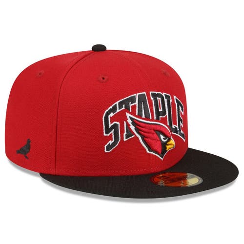 New Era x Staple Men's New Era Cardinal/Black Arizona Cardinals NFL x Staple Collection 59FIFTY Fitted Hat