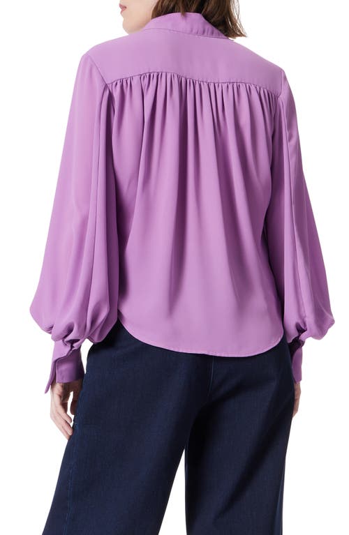 Shop Dee Ocleppo Do By  Sandwashed Balloon Sleeve Button-up Shirt In Violet