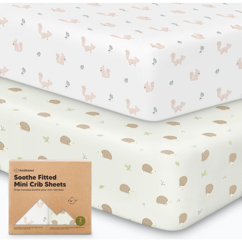 Keababies Soothe Fitted Mini Crib Sheet In Nibbles/bruce