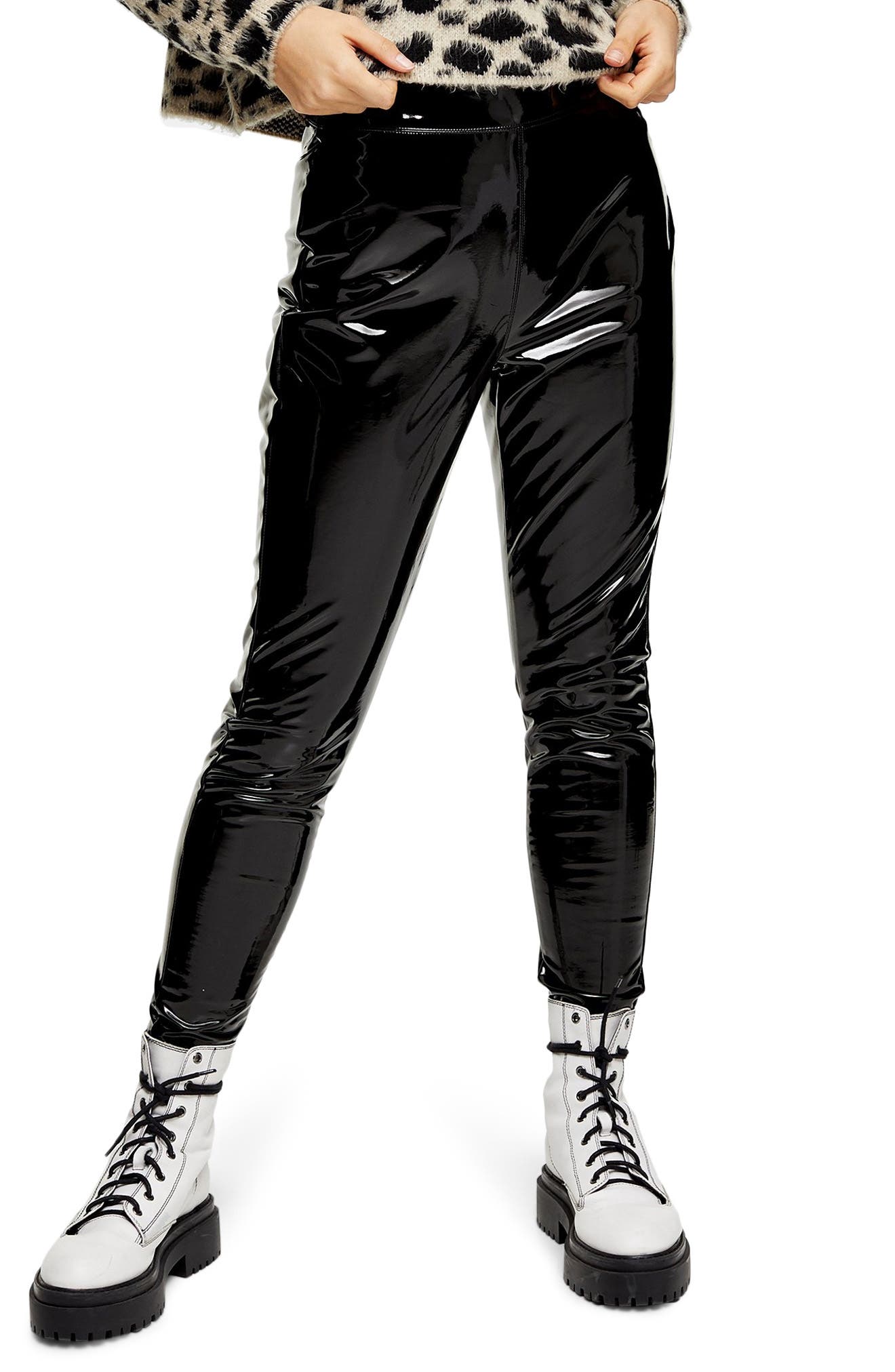skinny faux leather trousers