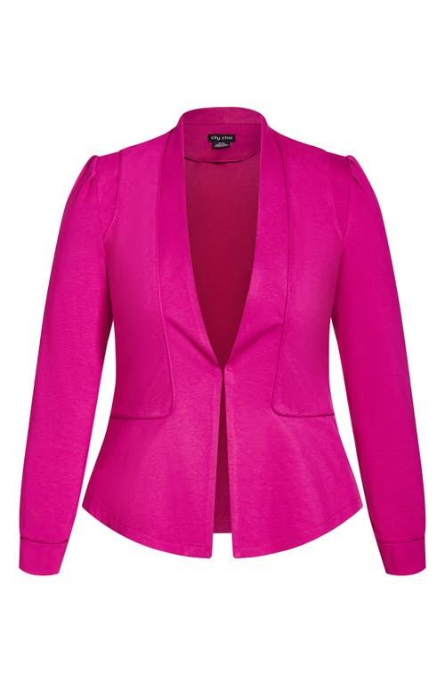 City Chic Piping Praise Jacket in Fuchsia