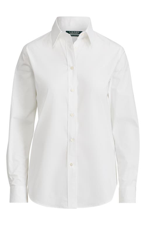 Ralph Lauren Lauren  Easy Care Stretch Cotton Shirt In White