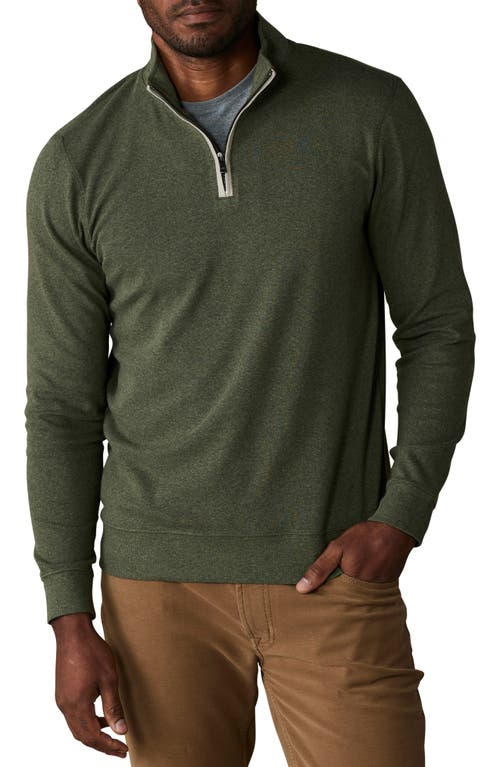 The Normal Brand Puremeso Weekend Quarter Zip Top In Oakmoss