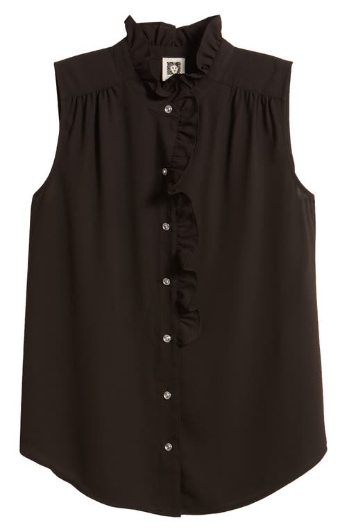 Anne Klein Ruffle Trim Sleeveless Top in Anne Black 