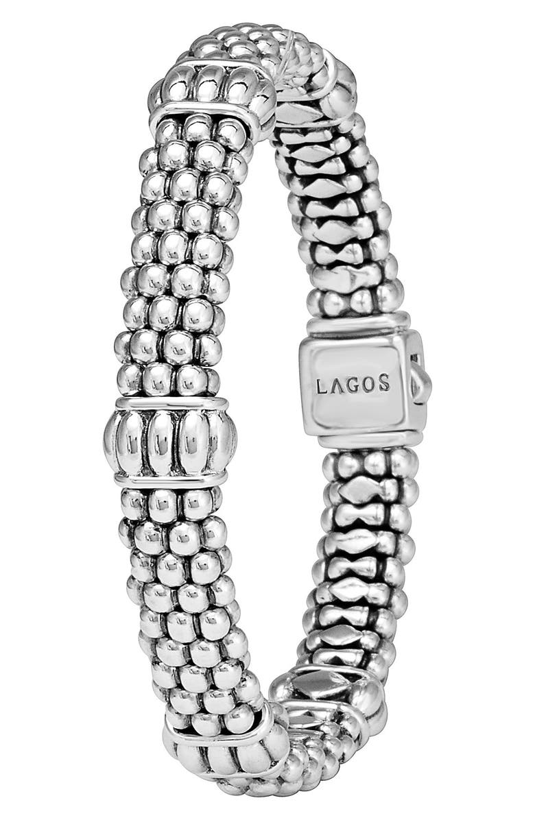 LAGOS Fluted Station Caviar Rope Bracelet | Nordstrom