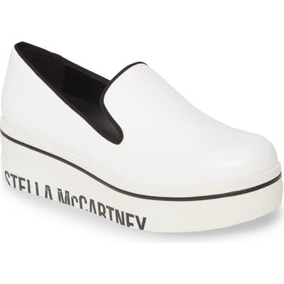 Stella Mccartney Binx Logo Slip-On Platform Sneaker, White