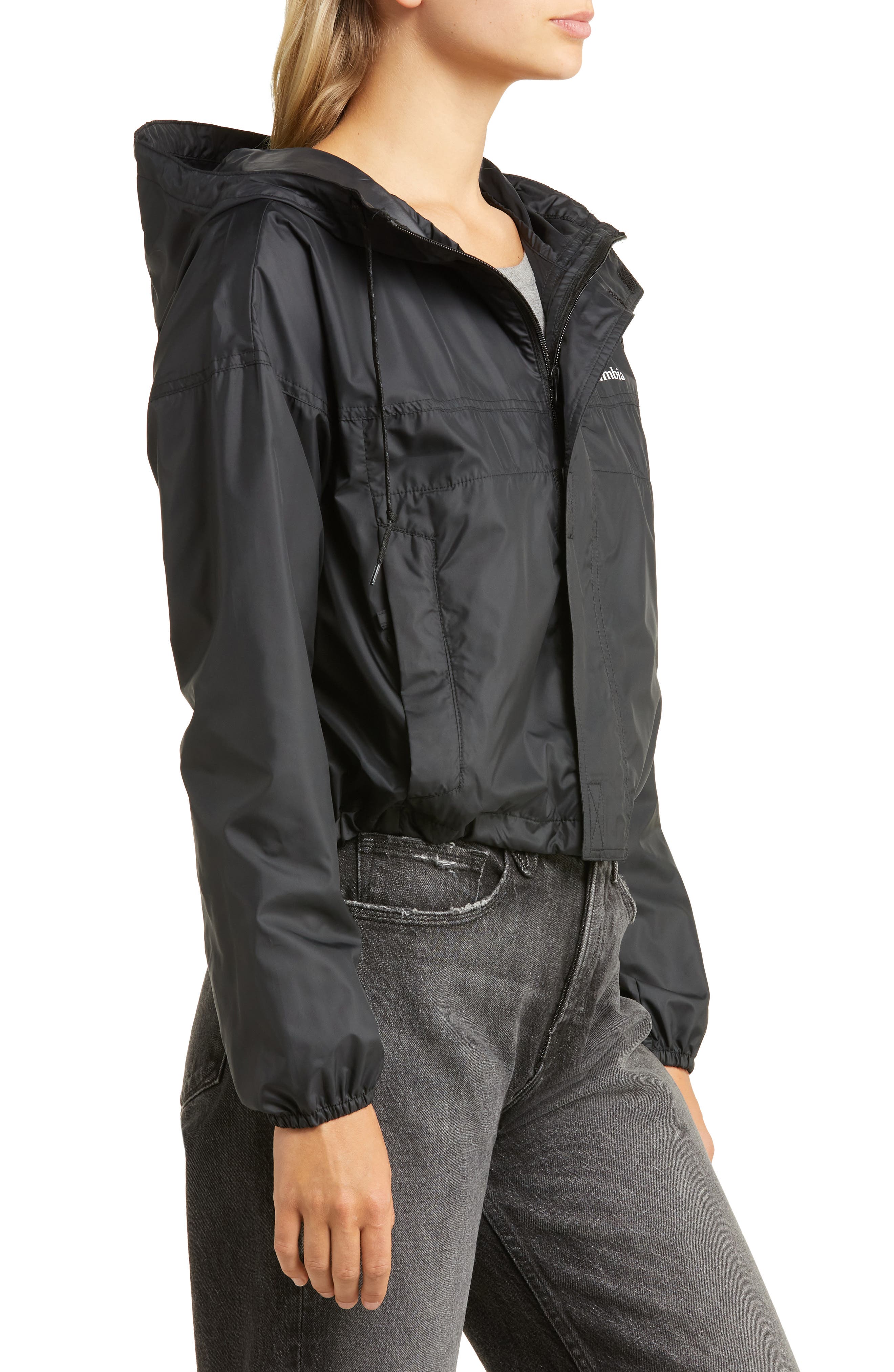 Columbia Flash Challenger cropped windbreaker jacket in black