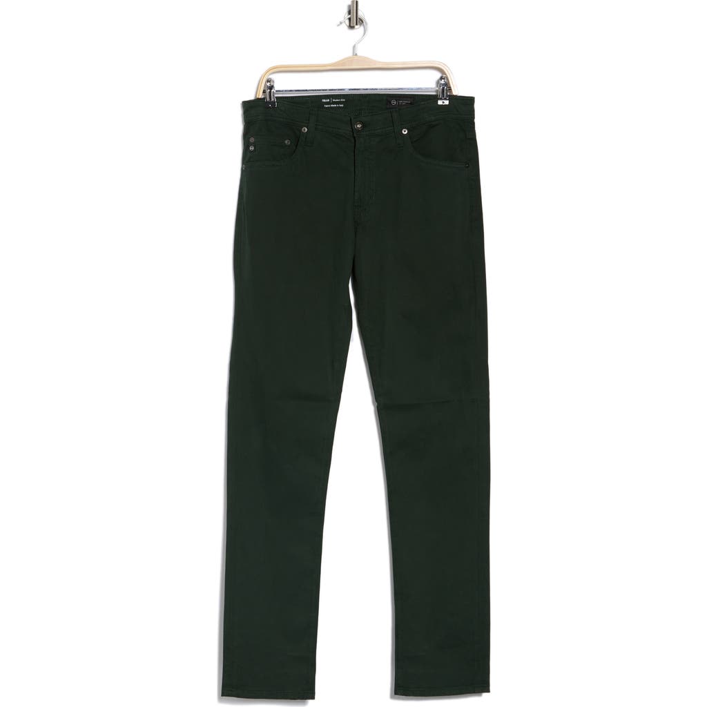 Ag Tellis Stretch Sateen Modern Slim Pants In Deep Forest