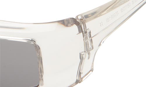 Rick Owens Rectangular Sunglasses In Trasp.temple/blk Lens
