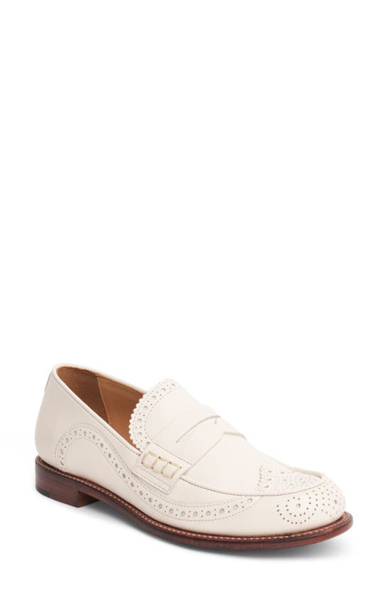 The Office Of Angela Scott Wingtip Penny Loafer In Sugar Cookie