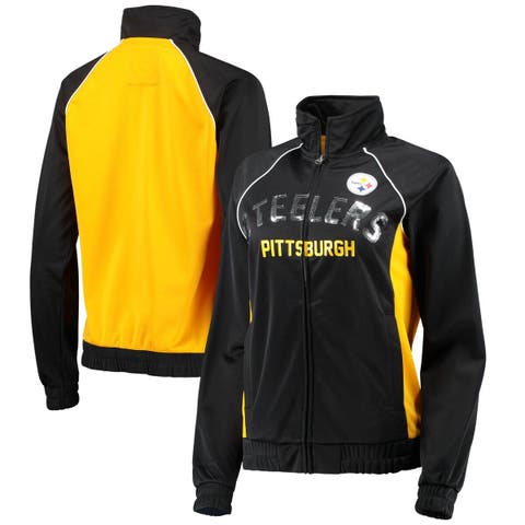 Pittsburgh Steelers Fanatics Branded Women's End Around Lightweight Raglan  Full-Zip Hoodie Jacket - Black/Gold