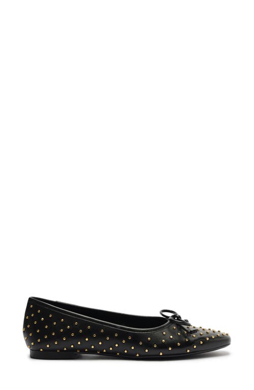 Shop Schutz Arissa Square Toe Ballet Flat In Black W Studs