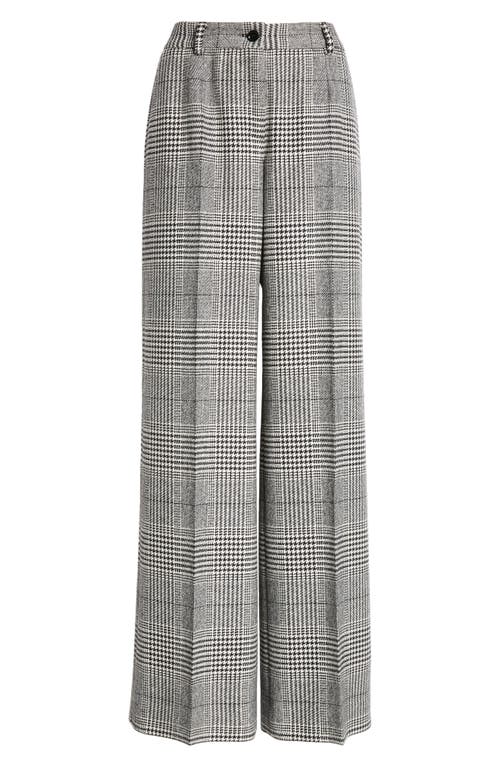 Shop Dolce & Gabbana Dolce&gabbana Houndstooth Check Wool & Cashmere Wide Leg Trousers In S8100 Quadri-check-tartan