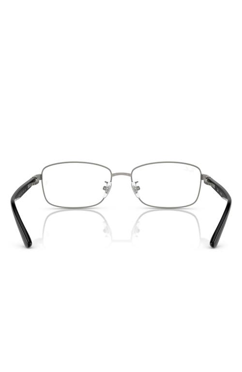 Ray Ban Ray-ban 56mm Rectangular Pillow Optical Glasses In Gunmetal