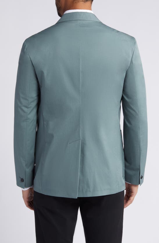 Shop Hugo Boss Key Fred One-button Stretch Cotton Blazer In Dark Green