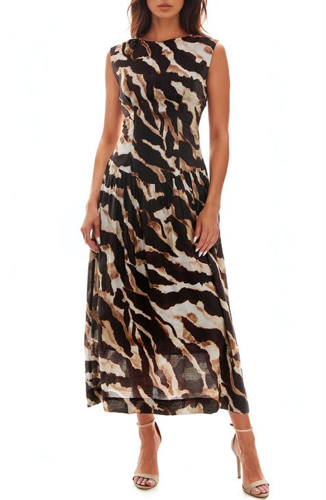 ASPECT MIDI LENGTH DRESS W DROP SHOULDERS main image 1