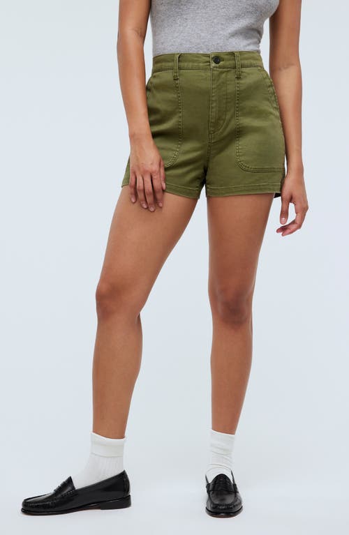 Madewell Perfect Military Twill Shorts Desert Olive at Nordstrom,