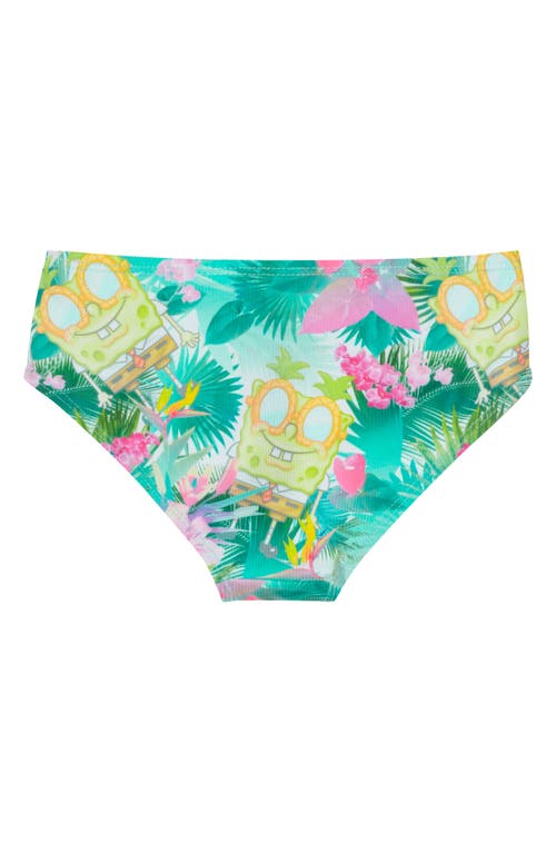 ANDY & EVAN ANDY & EVAN KIDS' PINEAPPLE PALM RIB TWO-PIECE RASHGUARD SWIMSUIT
