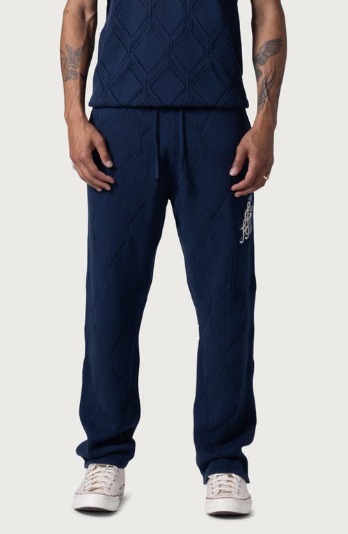 Shop Honor The Gift Diamond Knit Sweatpants In Navy