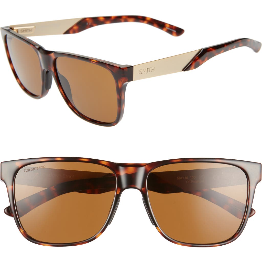 Smith Lowdown Steel 56mm Chromapop™ Polarized Sunglasses In Dark Tortoise/brown