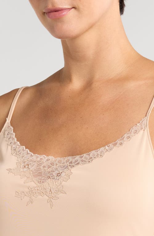 Natori Body Doubles Lace Trim Nightgown In Café